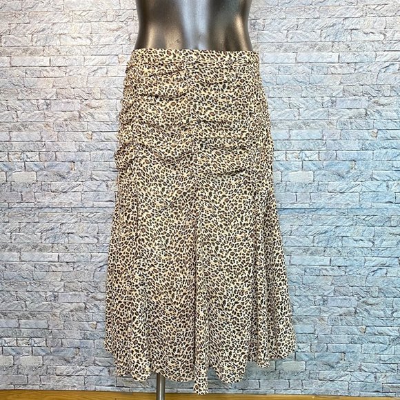 Miss Juliet Dresses & Skirts - Miss Juliet Midi Skirt Animal Print Women's Size Medium Side Zip Ruched